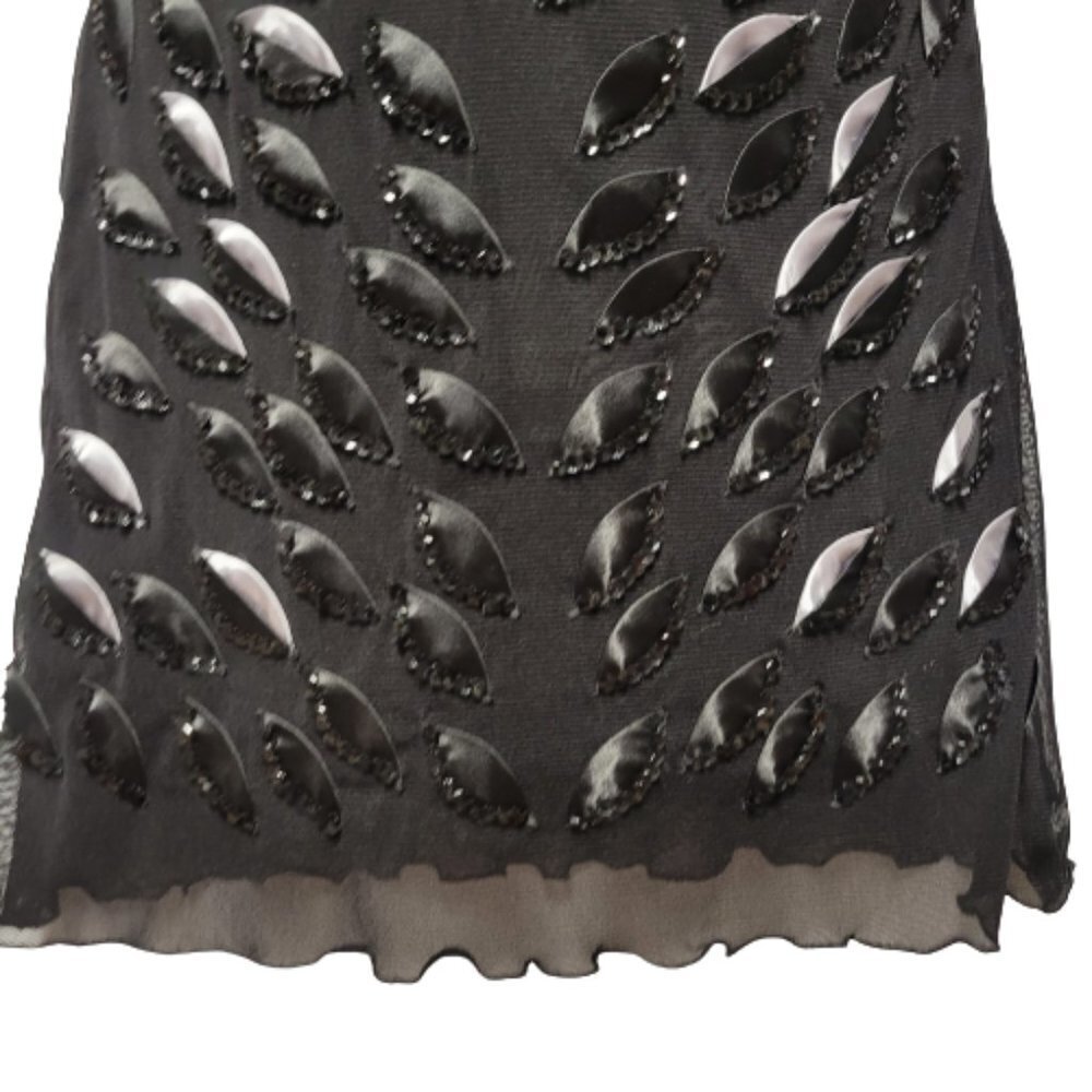 Sexy Dress Sequin Sheer Mini Glitter Silver Black Tunic Dress - Small or Petite - Picture 4 of 10